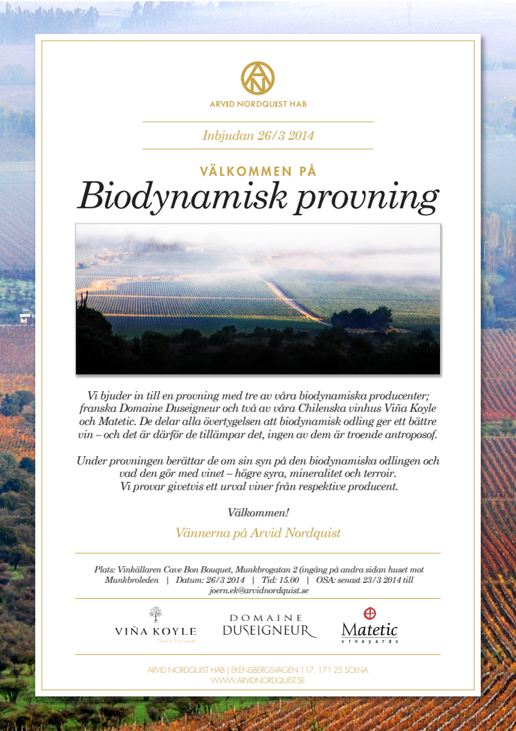 Välkommen på Biodynamisk provning