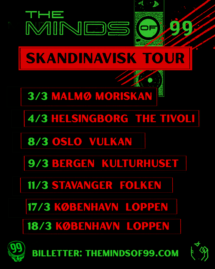 The Minds of 99 Skandinavia-turné 2023