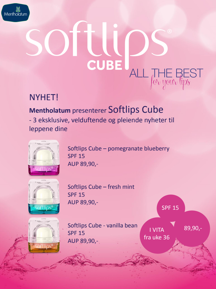 NYHET fra Mentholatum! Softlips Cube