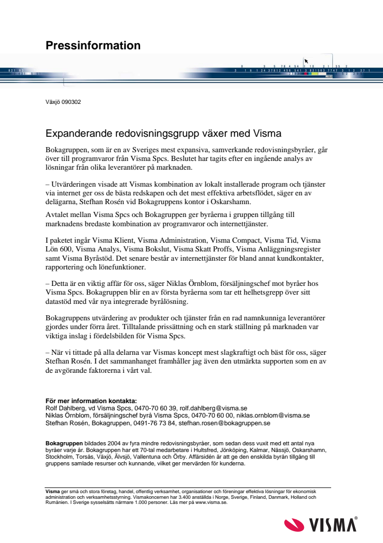 Expanderande redovisningsgrupp växer med Visma