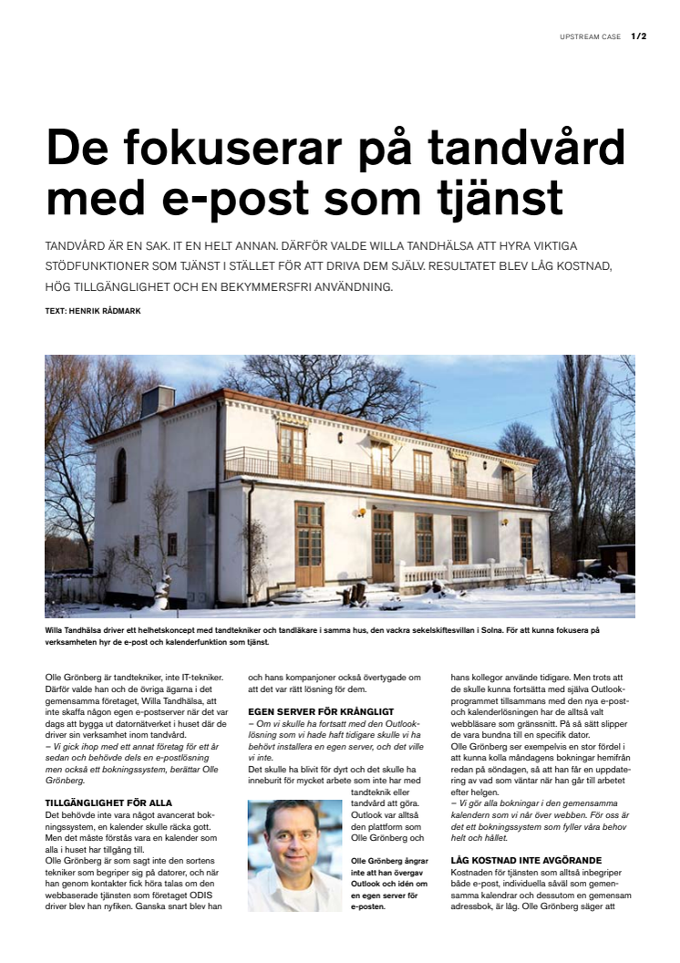 E-post som tjänst hos Willa Tandhälsa