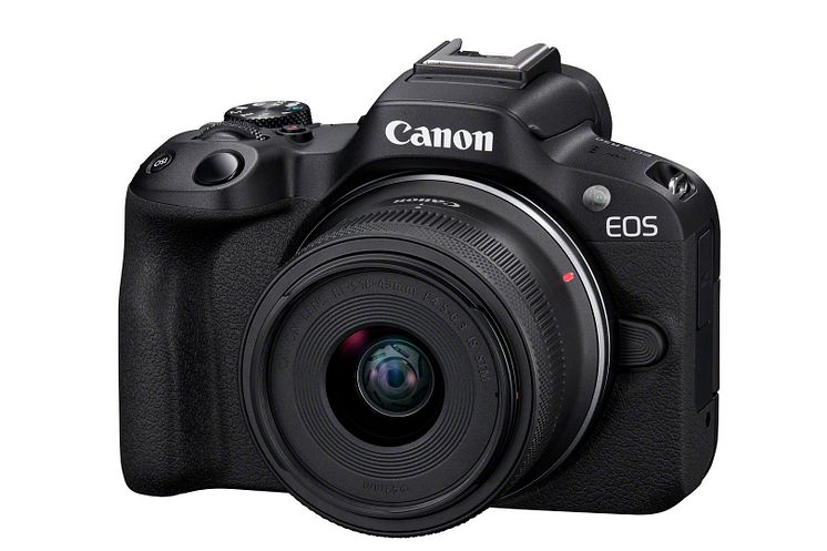 Canon EOS R50_Black_FrontSlantLeft_RF-S18-45mm(BK)