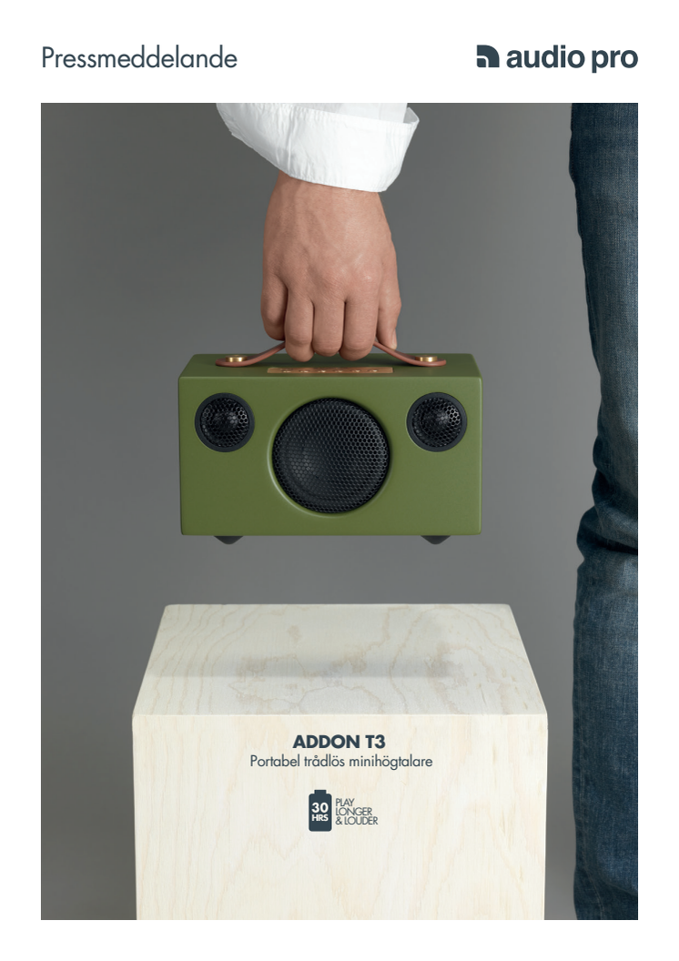 BÄRBAR TRÅDLÖS HÖGTALARE FRÅN AUDIO PRO ÖVERRASKAR. LITEN, KRAFTFULL OCH MED LÅNG BATTERITID.
