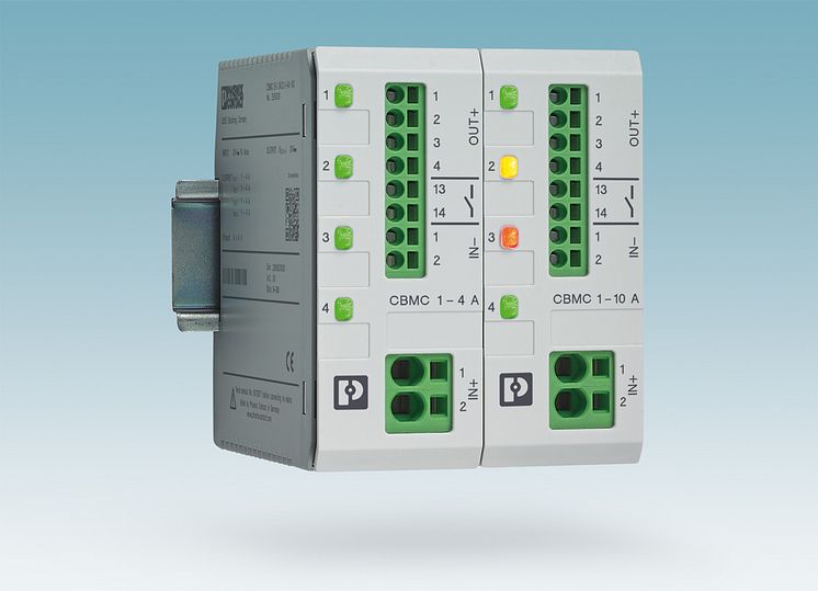 4-kanalig säkringsmodul för 24VDC 1-10 A resp 1-4A version med NEC2 godkännande
