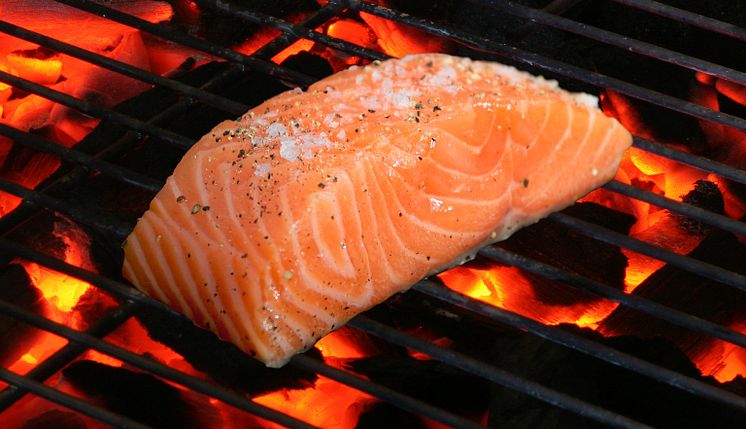 Laks på grill - Norwegian salmon on barbecue