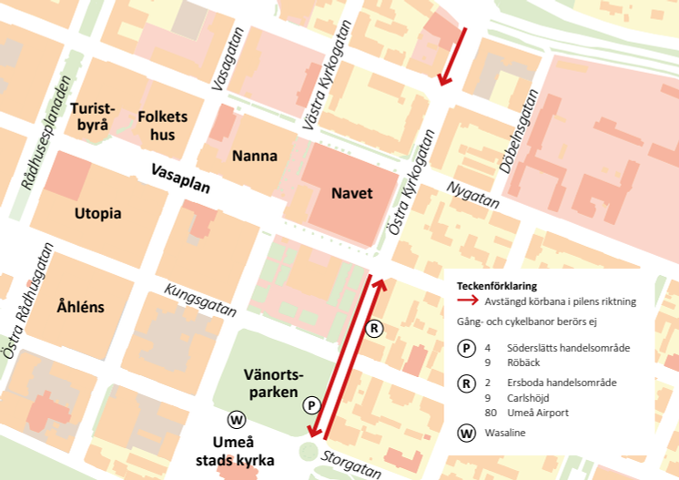 Karta avstängning Östra Kyrkogatan 9-10 sept 2017