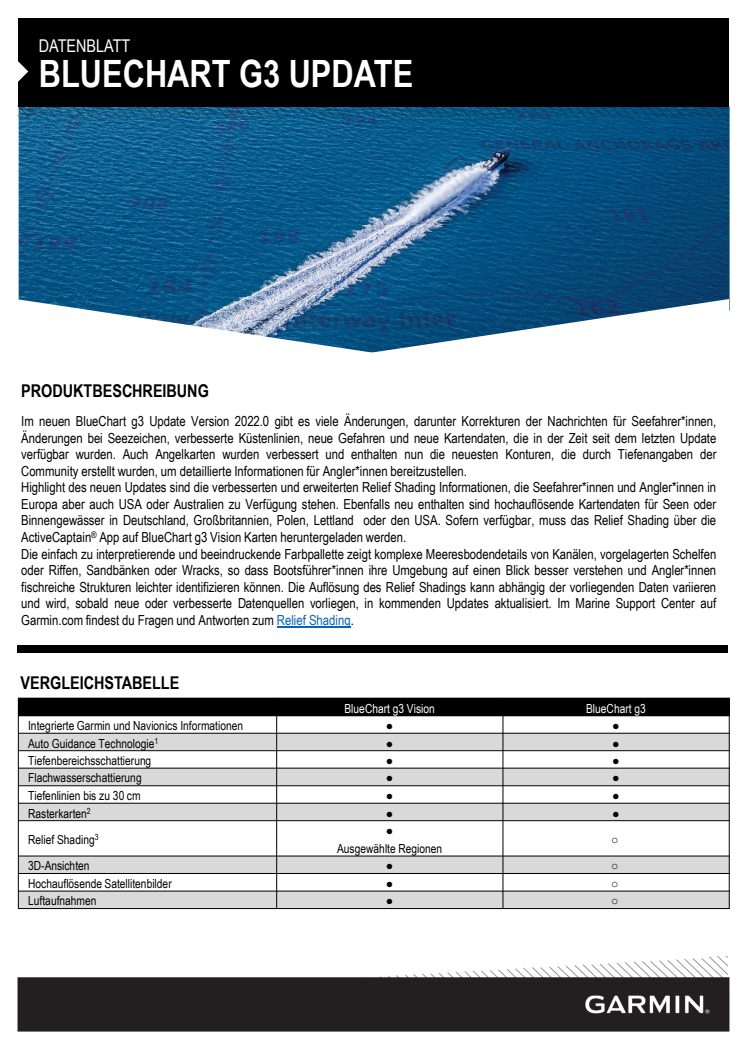 Datenblatt Garmin BlueChart g3