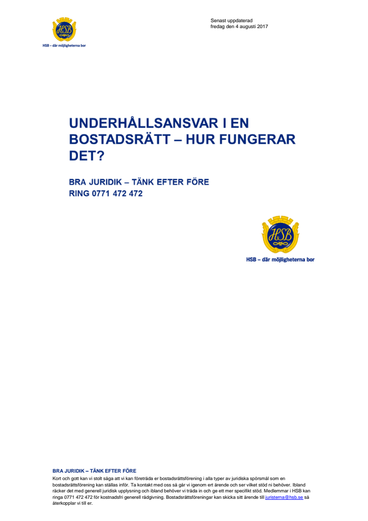 Underhåll i en bostadsrätt - hur fungerar det? 