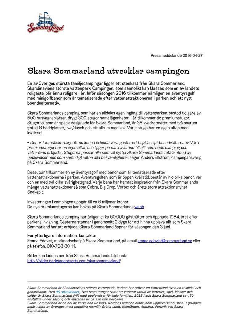 Skara Sommarland utvecklar campingen