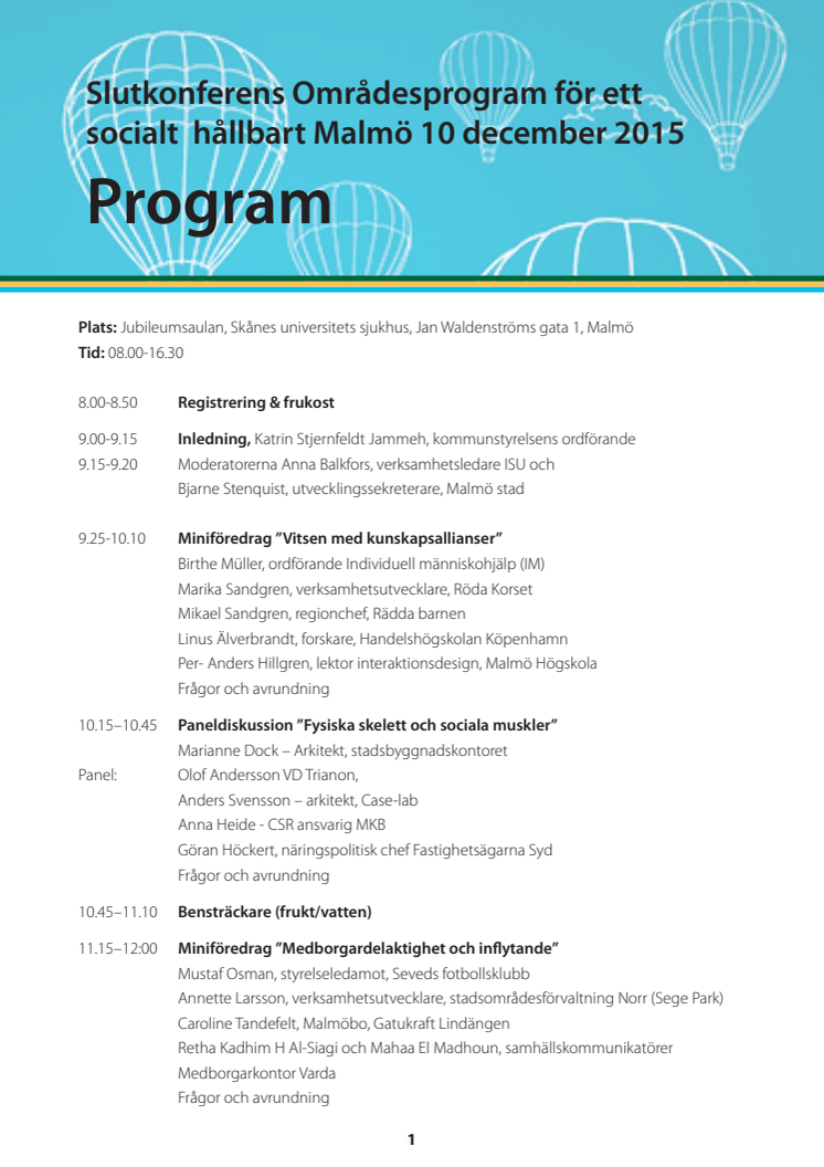 Program 10 december