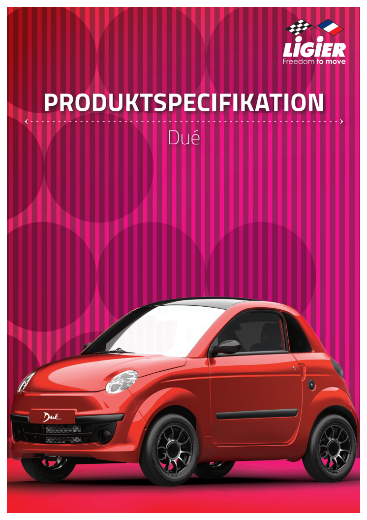 Produktspecifikation för mopedbilen Ligier Dué