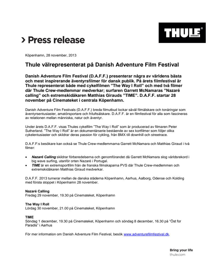 Thule välrepresenterat på Danish Adventure Film Festival