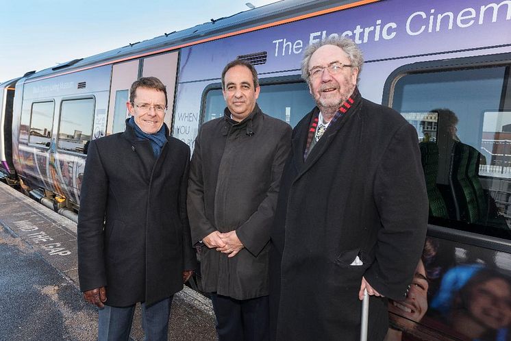 Andy Street, Mayor of the West Midlands; Jan Chaudhry-van der Velde, MD of West Midlands Trains; Cllr Roger Lawrence, Chair of West Midlands Rail