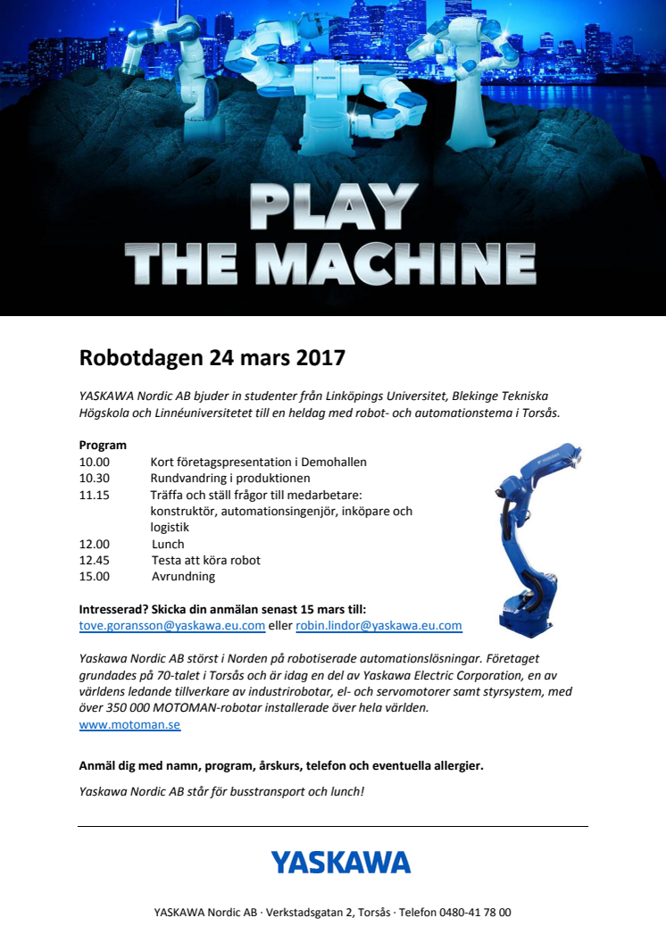 Robotdagen 24 mars 2017