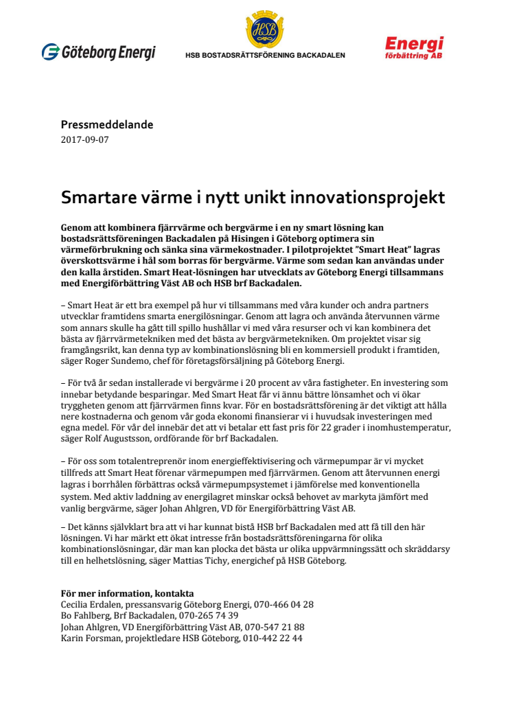 Smartare värme i nytt unikt innovationsprojekt  