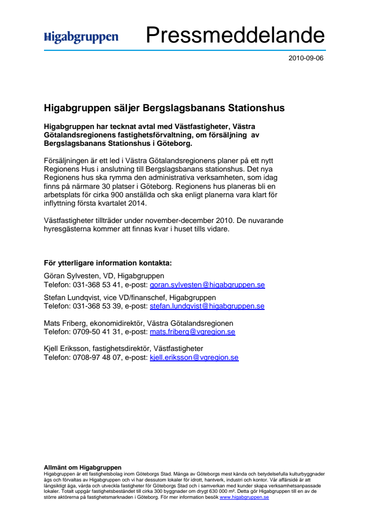 Higabgruppen säljer Bergslagsbanans Stationshus