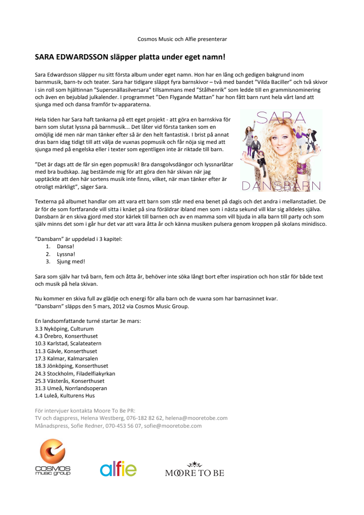 Sara Edwardsson släpper platta under eget namn!