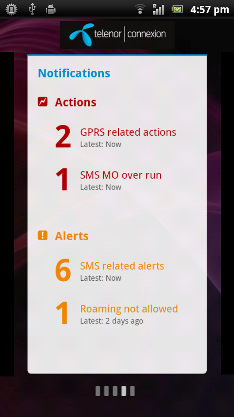 M2M Dashboard mobile app screen 3