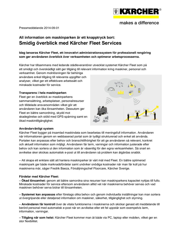 All information om maskinparken är ett knapptryck bort: Smidig överblick med Kärcher Fleet Services