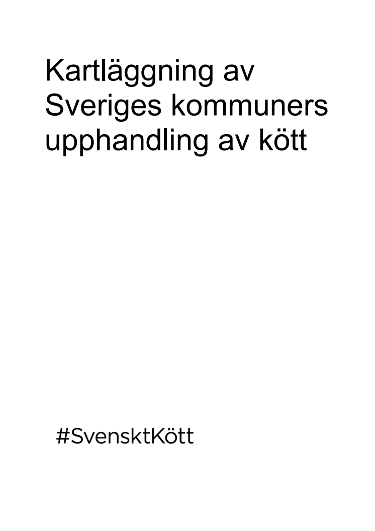 Kartläggning av Sveriges kommuners upphandling av kött 1