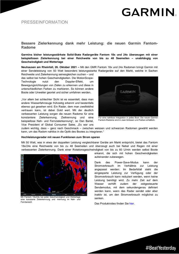 Pressemitteilung Garmin CH Fantom 18x 24x