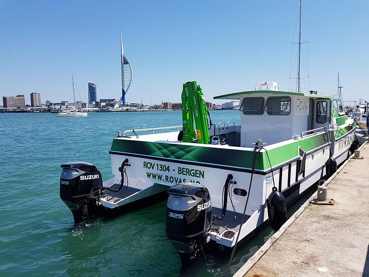 Image - Fischer Panda UK - The 13m ROV1304 ROV inspection and survey boat designed by Fareham-based BW SeaCat for Norwegian company Rov AS, pictured at Seawork International 2018