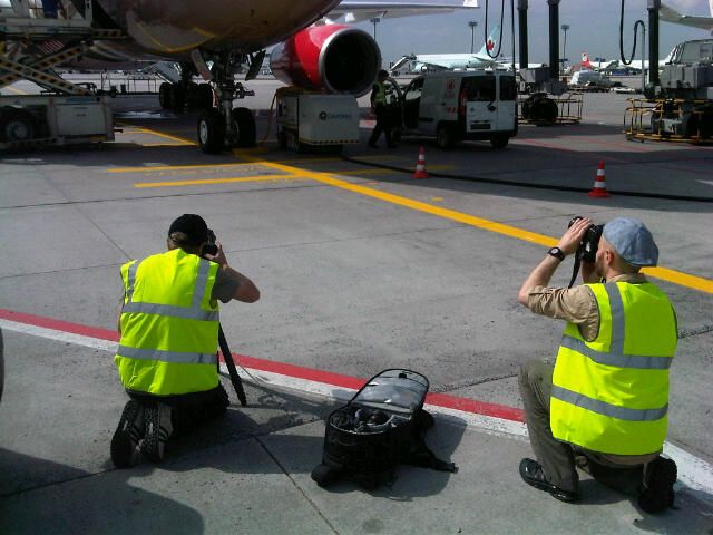 The Cavotec film crew at Frankfurt Airport.