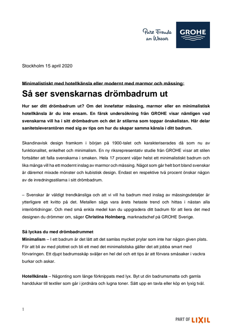 Minimalistiskt med hotellkänsla eller modernt med marmor och mässing: Så ser svenskarnas drömbadrum ut 