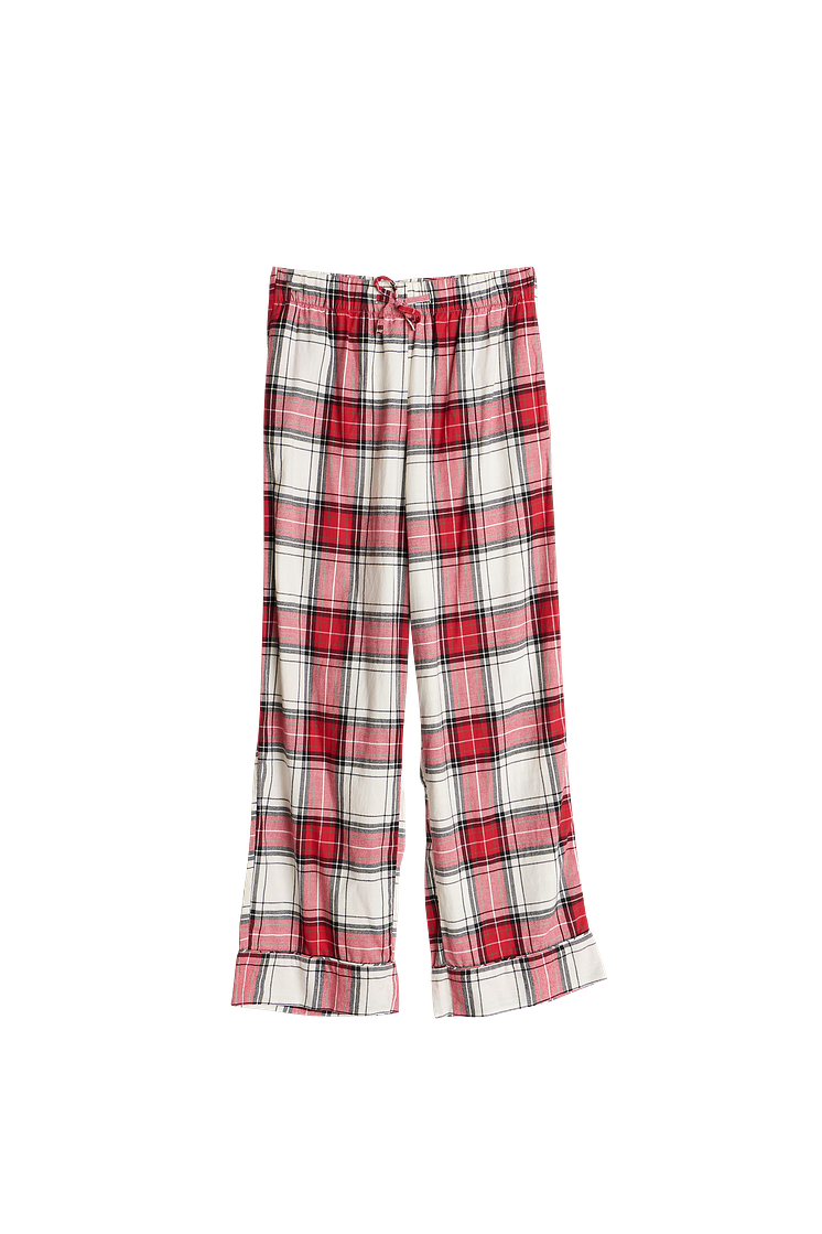 Linn flannel trousers - white/red check 