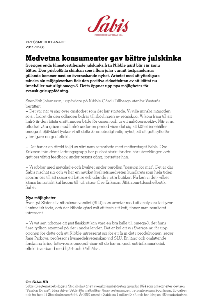 Medvetna konsumenter gav bättre julskinka