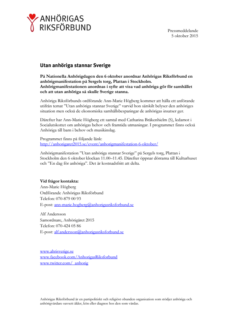 Utan anhöriga stannar Sverige!