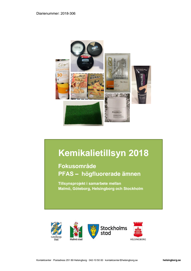 Rapport: Kemikalietillsyn 2018 - fokusområde PFAS