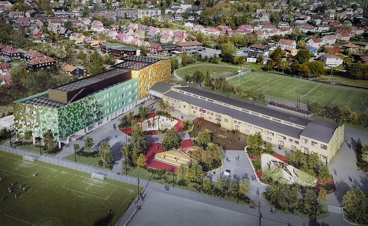 Voldslokka Skole - Perspektiv oversikt