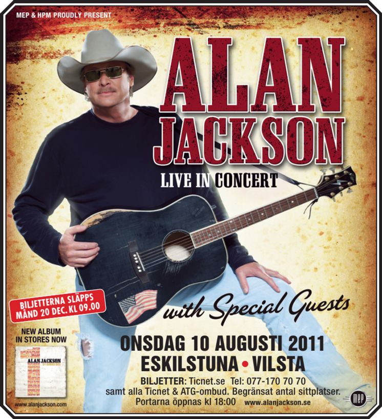 Alan Jackson till Sverige sommaren 2011!