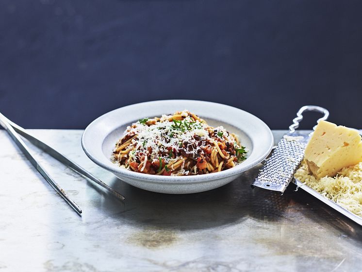 Linsebolognese med tomater