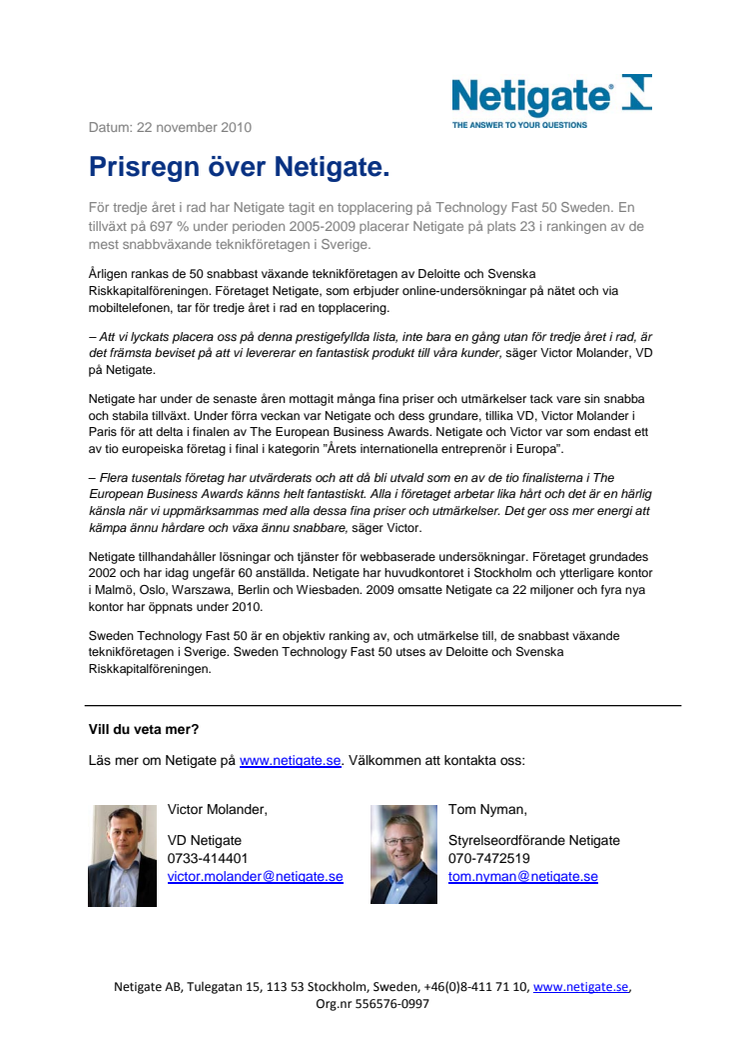 Prisregn över Netigate