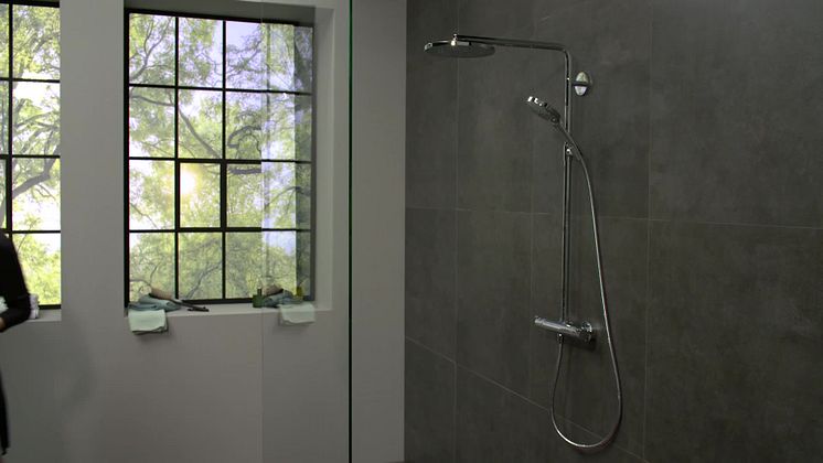 hansgrohe Raindance Select Showerpipe dusch med PowderRain
