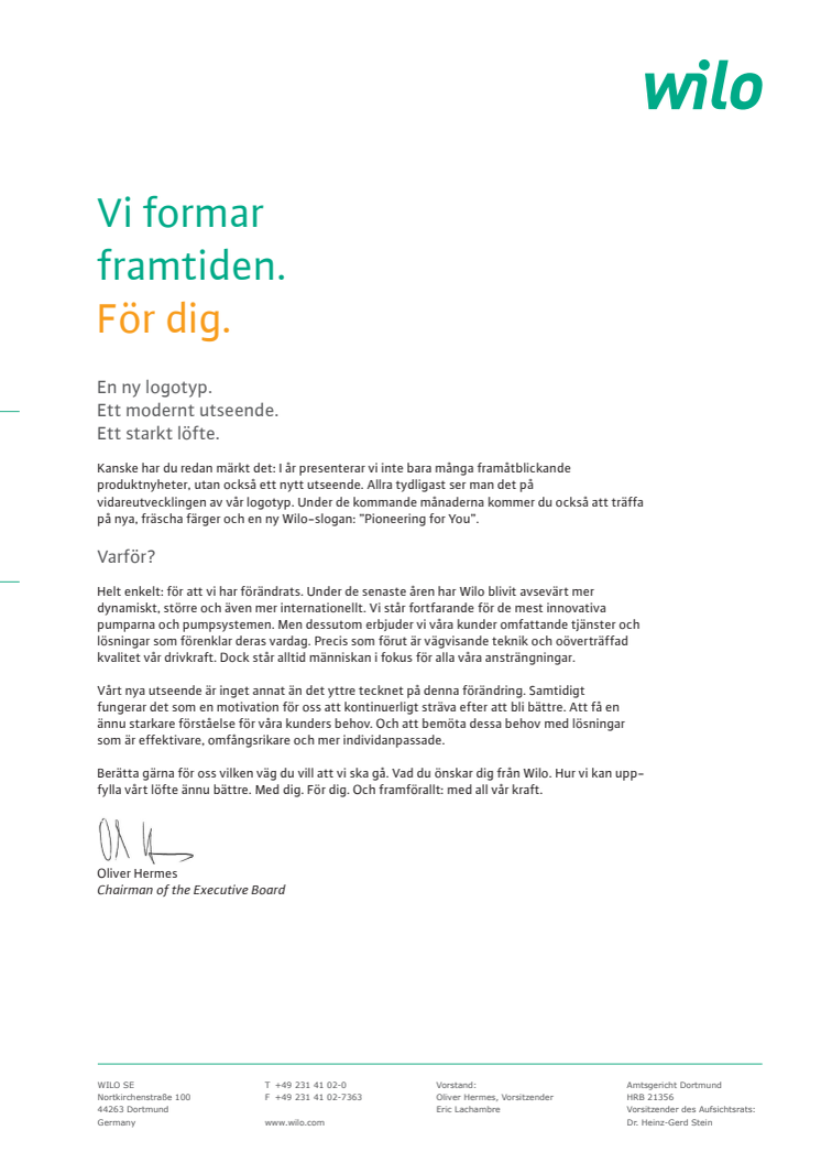 Ny logo och profil för WILO