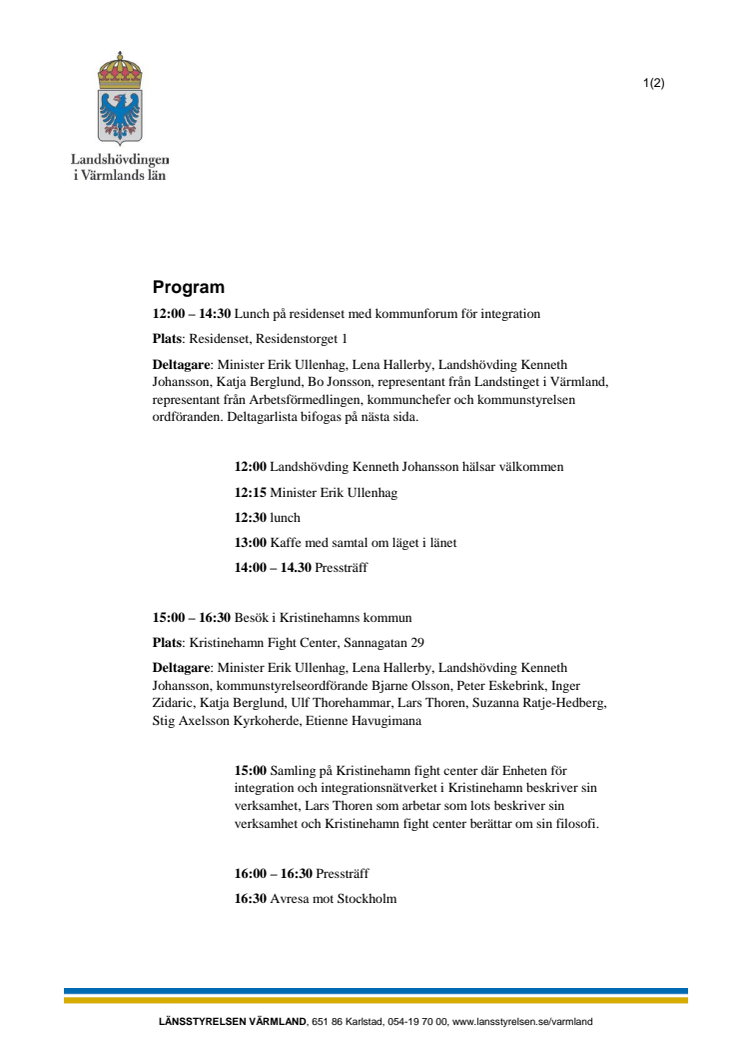 Program 11 mars 2013