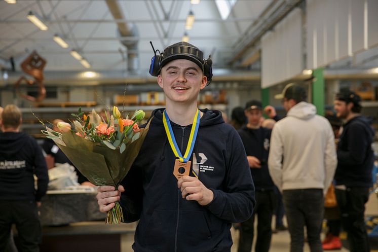 Eddie Embretsen, bronsmedaljör i SM för unga plåtslagare