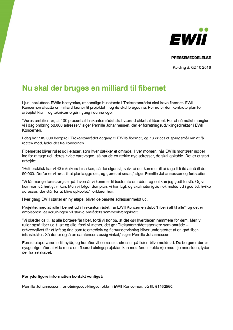 Nu skal der bruges en milliard til fibernet