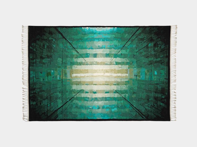 Olafur Eliasson, The Green Glass Carpet, handwoven wool on a linen warp 200 x 300 cm. Estimate: £20,000-30,000.