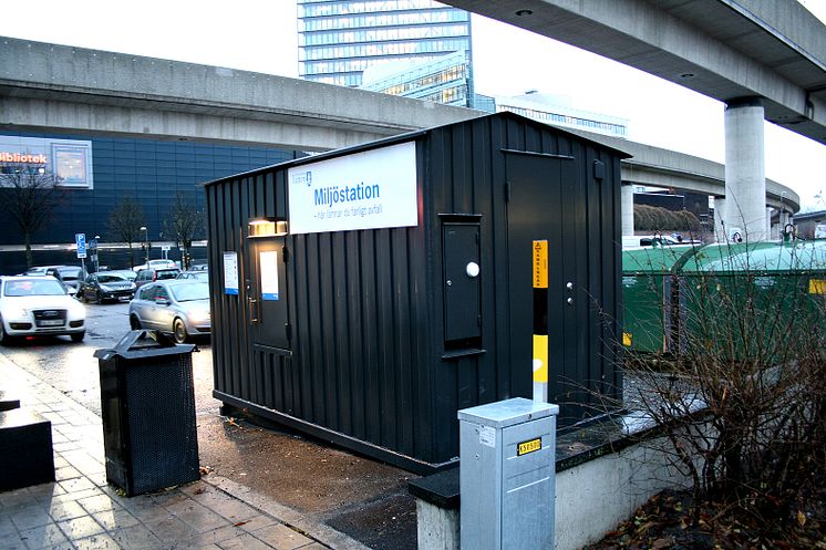 Automatiska miljöstationen på Vejlegatan i Kista. 