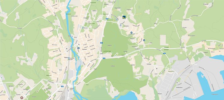 Karta till montagevisning av BoKlok Fritiden i Lindbacka, Gävle. 