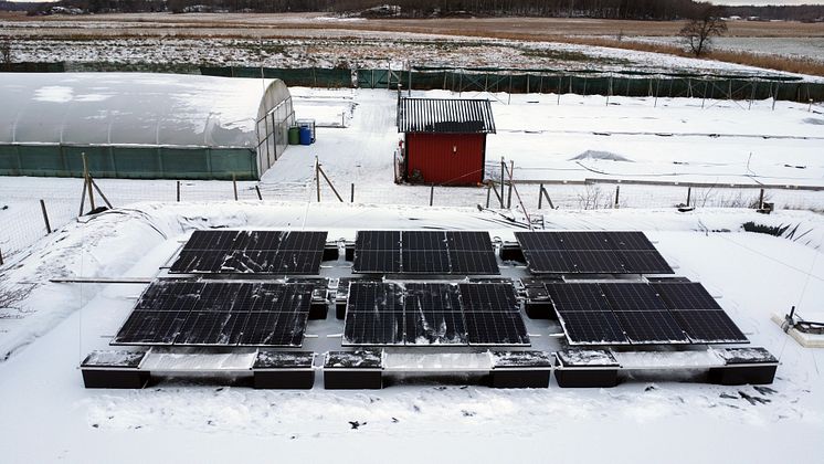 Sunsurf Solars flytande solcellsanläggning - Säve plantskola 2