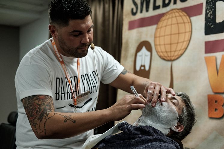 Jac Ludlow från Wales var en av de internationella domarna i Swedish Barber Expo Barber Battle 2017.