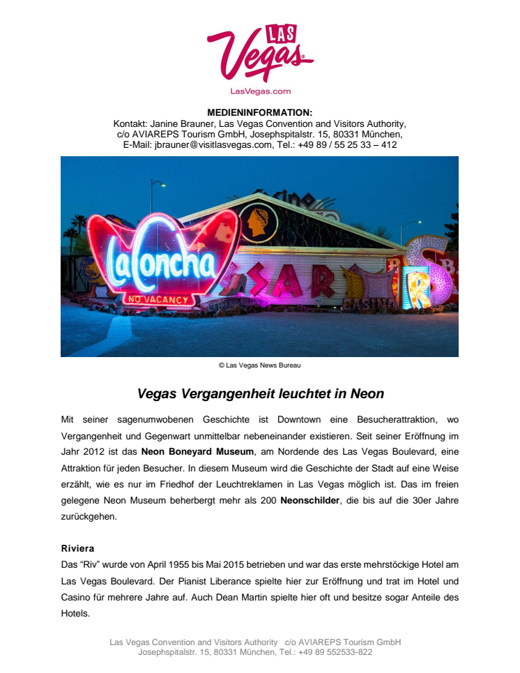 Vegas Vergangenheit leuchtet in Neon