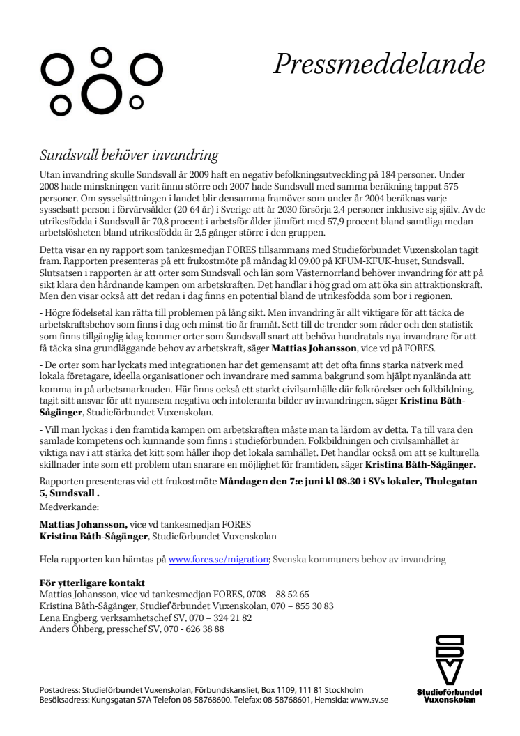 Sundsvall behöver invandring
