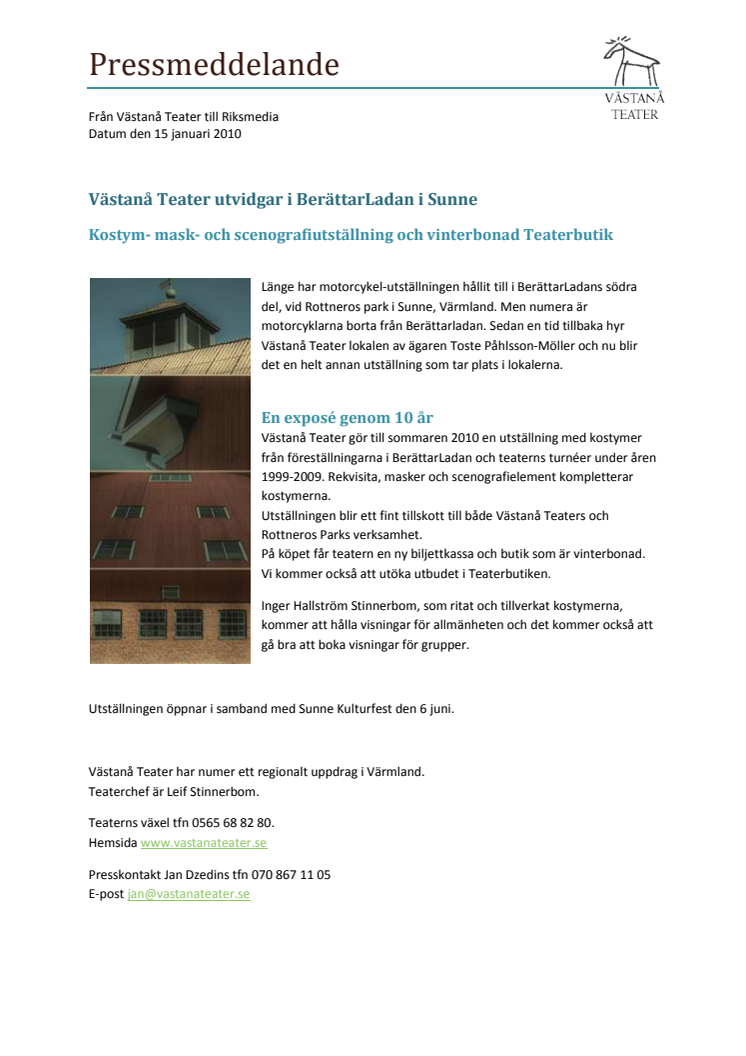 Västanå Teater utvidgar i BerättarLadan i Sunne