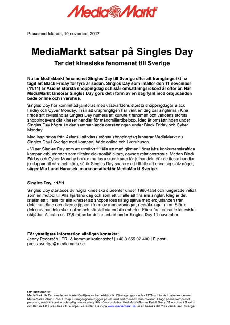 MediaMarkt satsar på Singles Day - Tar det kinesiska fenomenet till Sverige